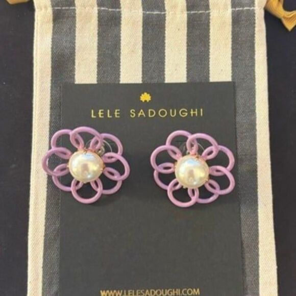 New! $125 Lele Sadoughi Marigold Button Earrings - Picture 5 of 9
